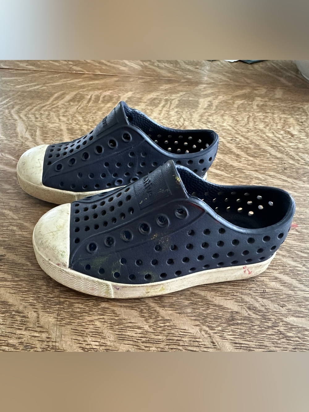 Kids Native Jefferson Navy Slip-On Perforated Water Shoes